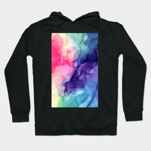 Colorful Rainbow Flowing Abstract Vertical Painting Hoodie